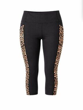 💖 2/40 ZYIA Active Leopard Side Panel Cropped Leggings 14-16